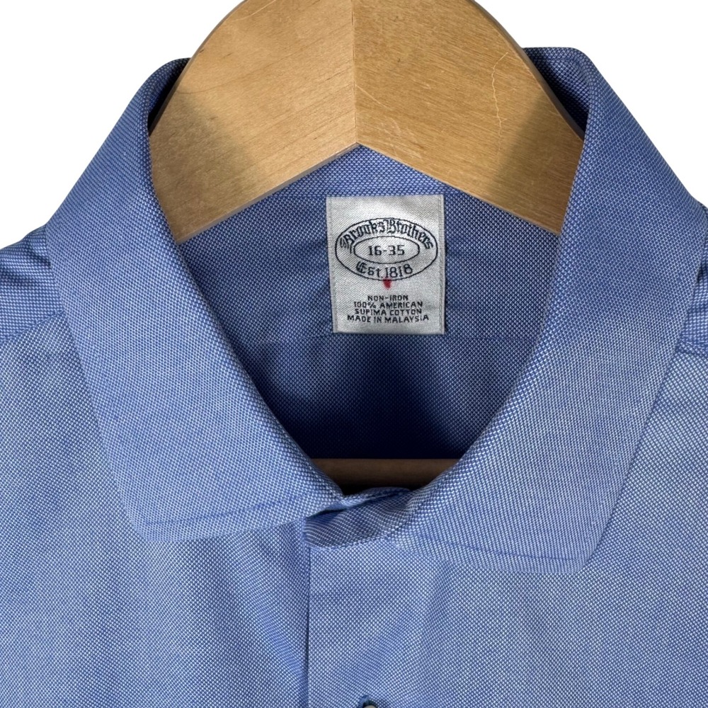Brooks Brothers Non-Iron Supima Cotton Dress Shirt Mens 16-35 Spread Collar